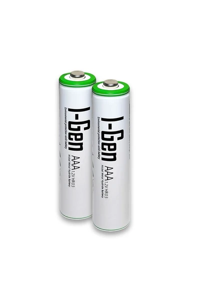 I-Gen B139 2 Adet AAA 900 mAh Şarj Edilebilir İnce Kalem Pil 1.2V Ni-MH Şarjlı Pil