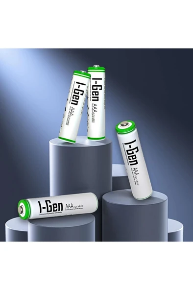 I-Gen B109 8 Adet AAA 900 Mah Şarj Edilebilir İnce Kalem Pil 1.2V Ni-MH Şarjlı Pil - 5