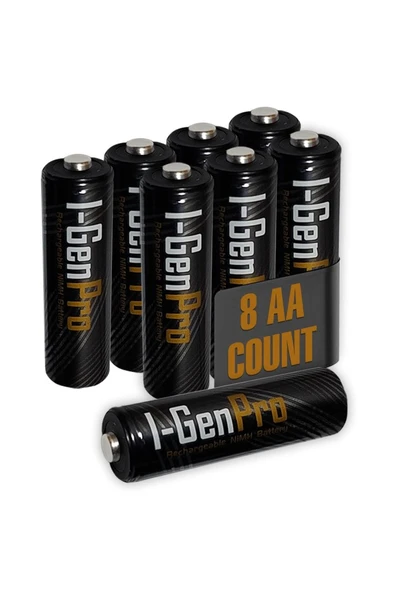 I-Gen G829 8'li Pil Şarj Aleti + 8 Adet AA Pro 2950 mAh Şarj Edilebilir AA Şarjlı Kalem Pilli Set 1.2V Ni-MH - 3