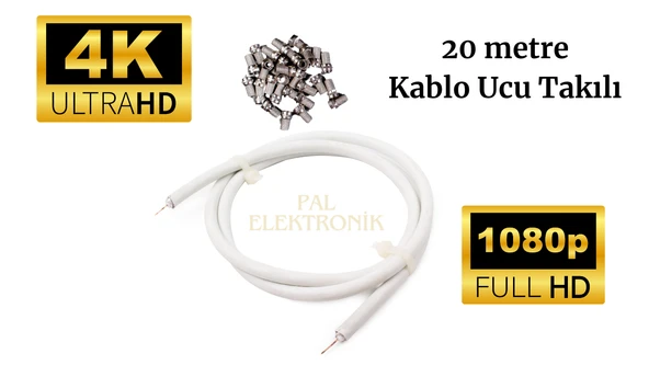 Çanak Anten, Uydu Anteni, Tv Kablosu 20 Metre F Konnektörlü