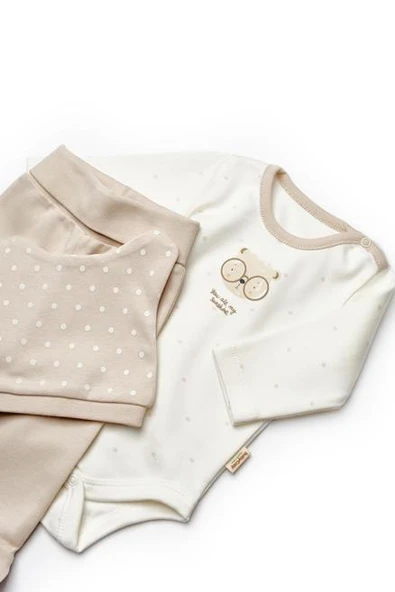 Bebek Keseli 4'lü Takım Set %100 Organik Pamuk - Yenidoğan Serisi - CSY8134 - 10