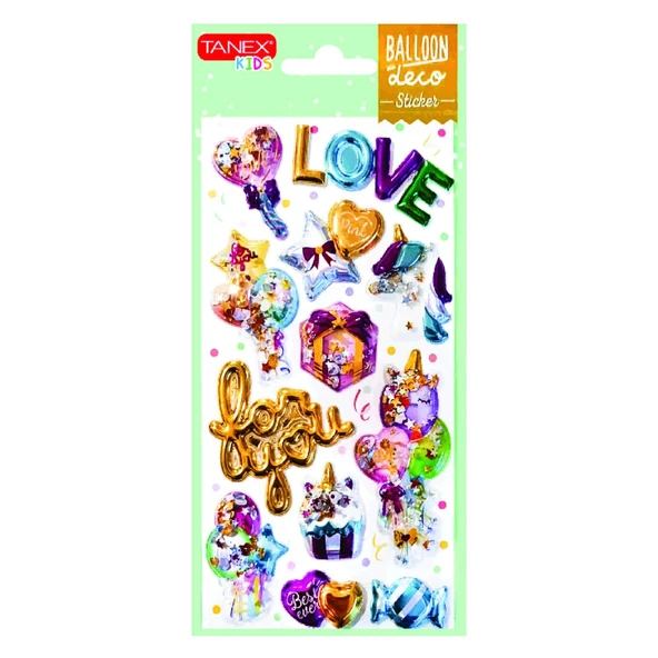 Tanex Kids Balloon Pullu Sticker 12 Parça (26004)