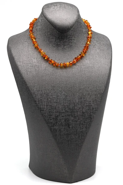 Damla Kehribar Doğal Taş Bebek Diş Kolye - 33 cm - 2