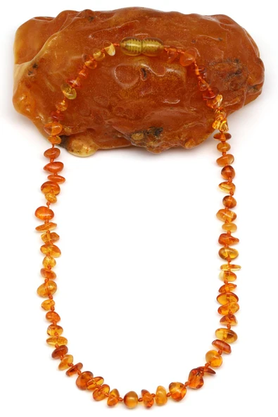 Damla Kehribar Doğal Taş Bebek Diş Kolye - 33 cm