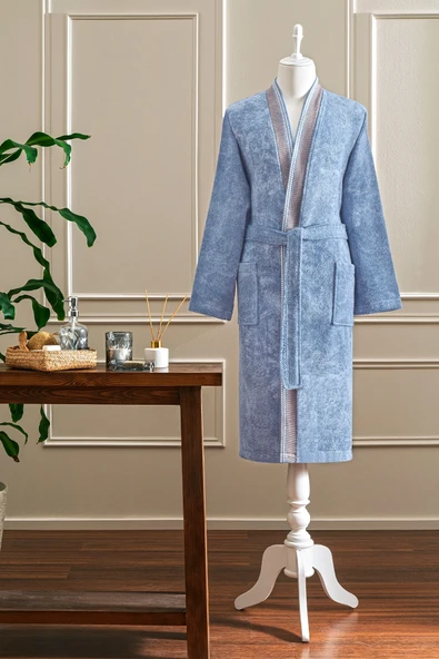 Özdilek Colorado Maskülen Kimono Bornoz XL - Açık Mavi