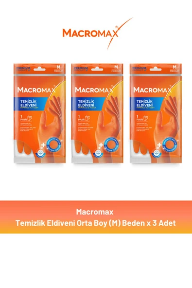 Macromax Standart Eldiven Orta Boy x 3 Adet