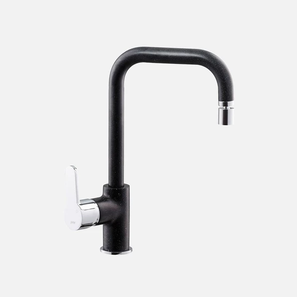 Adell Lento Siyah Mutfak Bataryası Döner Borulu Mafsallı