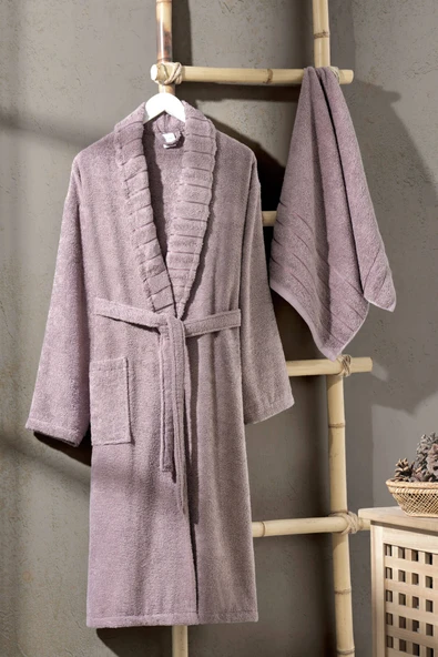 Mira Home Soft Elegance Banyo Tek Kişilik Bornoz Takımı %100 Pamuklu - 7