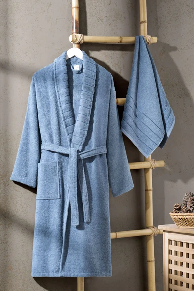 Mira Home Soft Elegance Banyo Tek Kişilik Bornoz Takımı %100 Pamuklu - 3