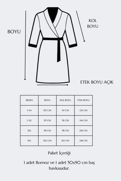 Mira Home Soft Elegance Banyo Tek Kişilik Bornoz Takımı %100 Pamuklu - 12