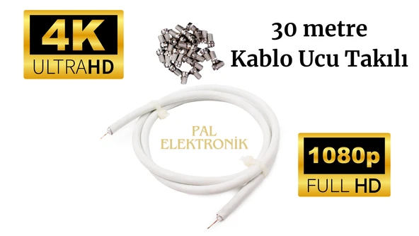 Çanak Anten, Uydu Anteni, Tv Kablosu 30 Metre F Konnektörlü