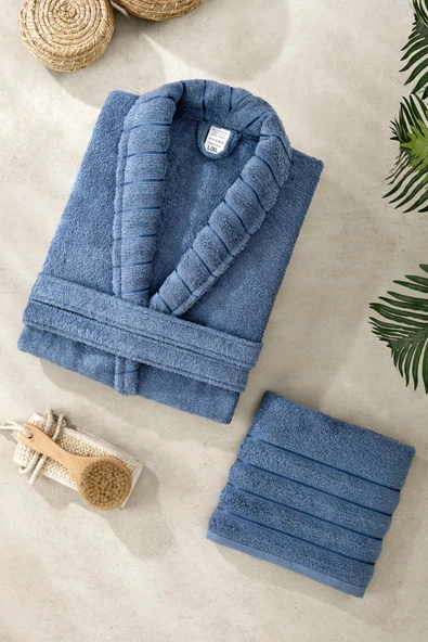 Mira Home Soft Elegance Banyo Tek Kişilik Bornoz Takımı %100 Pamuklu - 2