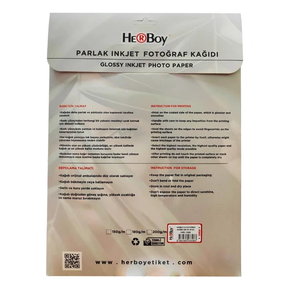 Herboy Parlak Fotoğraf Kağıdı 210x297 (A4) 240gr (20 Adet) - 2