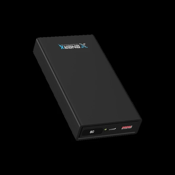 eNeRX Powerbank 20000 mAh 2.1 Amper Dijital Göstergeli ENR-P20188DC Siyah - 2