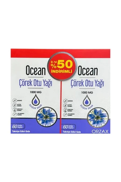 Ocean Çörek Otu Yağı 1000 Mg 2.si %50 İndirim