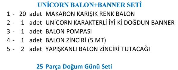 UNİCORN BALON+BANNER SETİ - Resim 2