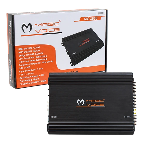 MAGICVOICE MG-3500 4 KANAL MAX 3000 WATT CLASS AB OTO ANFİ - 2