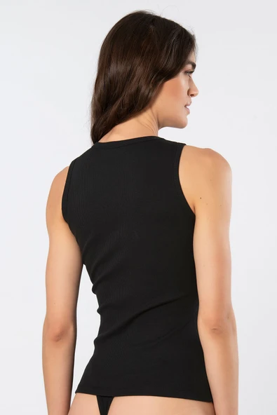 Türen Kadın Kalın Askılı Ribana Atlet 3407/Siyah - 3