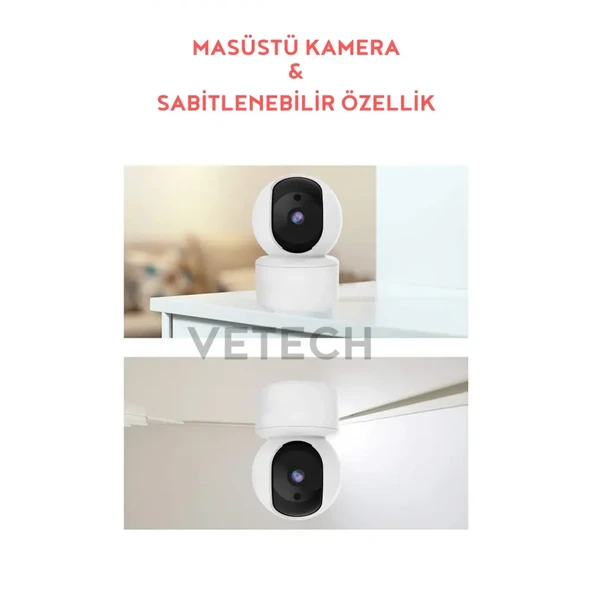 İç Mekan İçin 2.4G WİFİ Bağlantılı Çift Lensli 2MP 1080P Full HD IP Kamera BLM-59 - 7