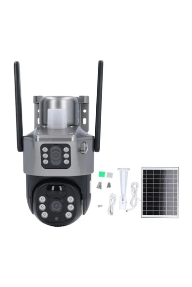 4g WİFİ Bağlantılı 7.5W Solar Panelli 3+3 6MP Ultra HD Solar IP Kamera BLM-64 - 6