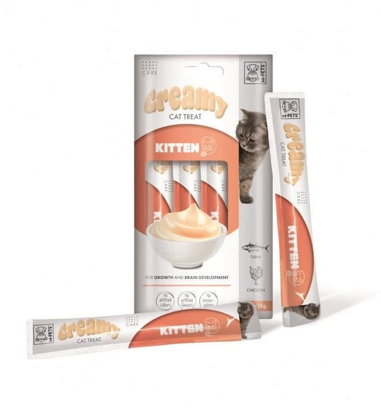 M-Pets Kitten Fonksiyonel Creamy Kedi Ödülü 4X15 gr