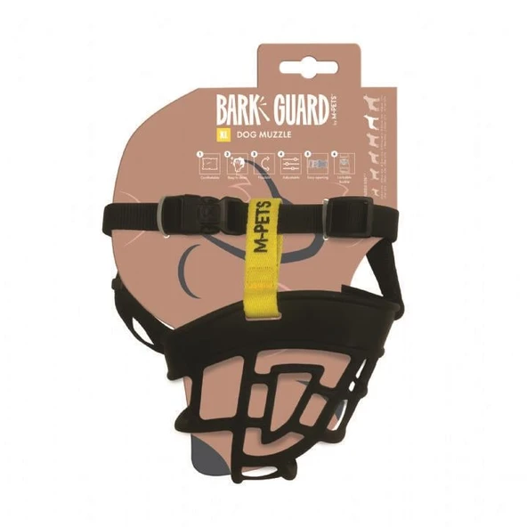 M-Pets Bark Guard Ağızlık (XL) Black/Yellow