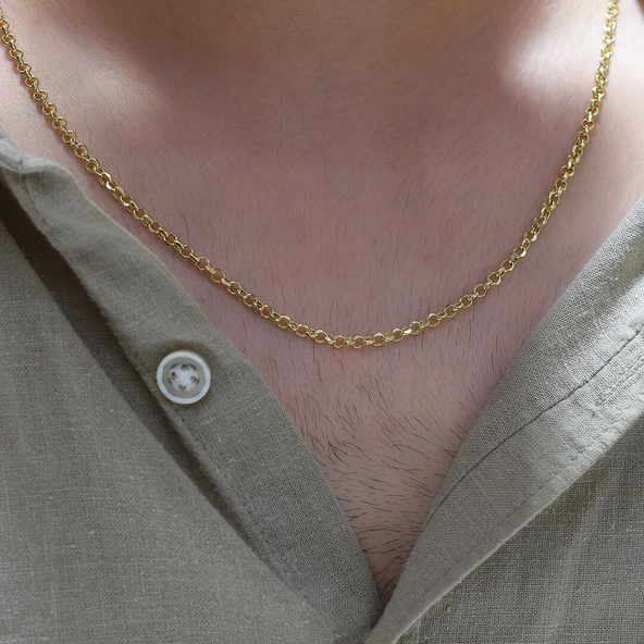 Doç Altın Erkek Zincir Kolye