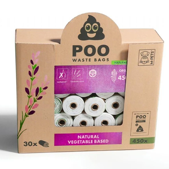 M-Pets Dışkı Toplama Poşeti 15 Yaprak Lavanta Kokulu 30lu Paket