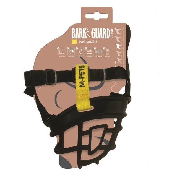 M-Pets Bark Guard Ağızlık (L) Black/Yellow