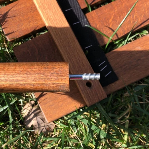 Bag The Joy 40x40x40 cm Ahşap Katlanır Kamp ve Piknik Masası - Kahverengi - 8