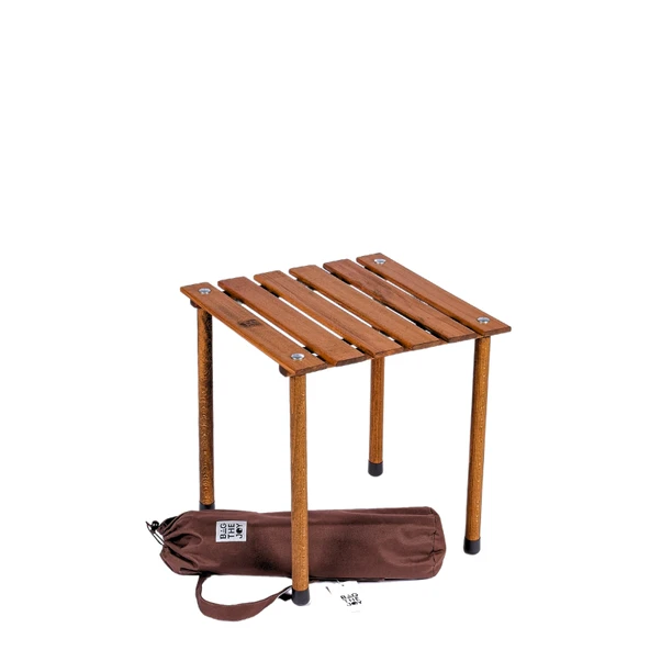 Bag The Joy 40x40x40 cm Ahşap Katlanır Kamp ve Piknik Masası - Kahverengi - 2