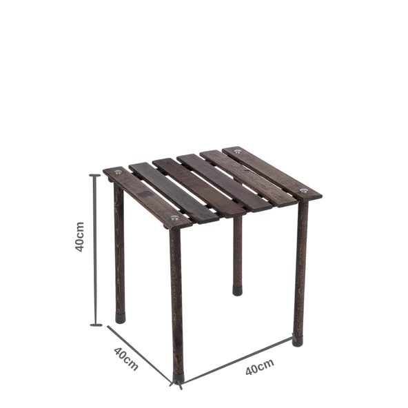Bag The Joy 40x40x40 cm Ahşap Katlanır Kamp ve Piknik Masası - Antrasit - 3