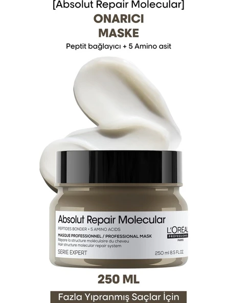Loreal Serie Expert Absolut Repair Molecular - Tüm Yıpranmış Saçlar İçin Yoğun Onarıcı Maske 250 ml
