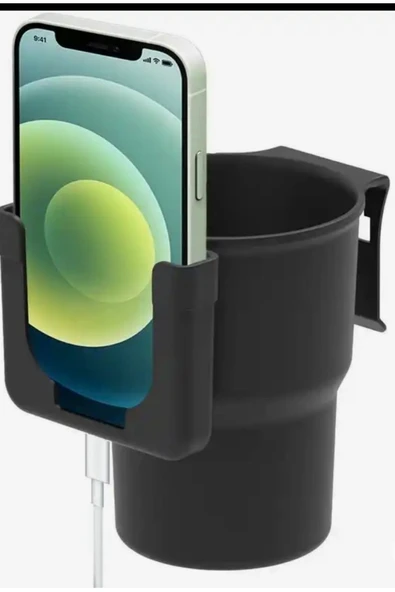 Araç Içi Bardaklık Ve Telefon Tutucu Siyahh