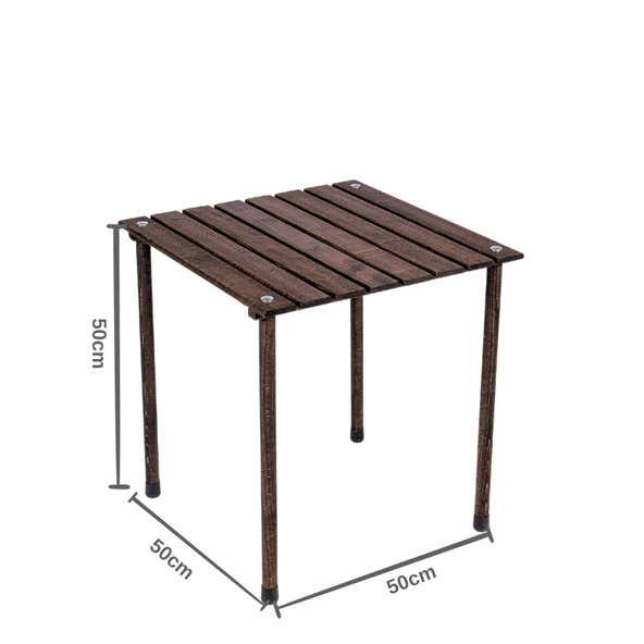 Bag The Joy 50x50x50 cm Ahşap Katlanır Kamp ve Piknik Masası - Antrasit - 2