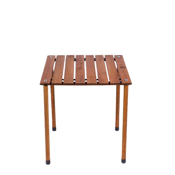 Bag The Joy 50x50x50 cm Ahşap Katlanır Kamp ve Piknik Masası - Kahverengi - 3