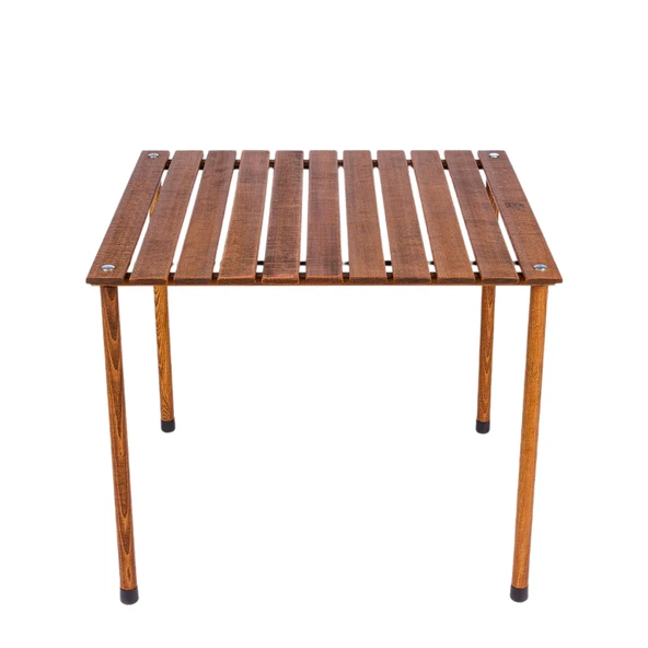 Bag The Joy 70x70x55 cm Ahşap Katlanır Kamp ve Piknik Masası - Kahverengi - 3