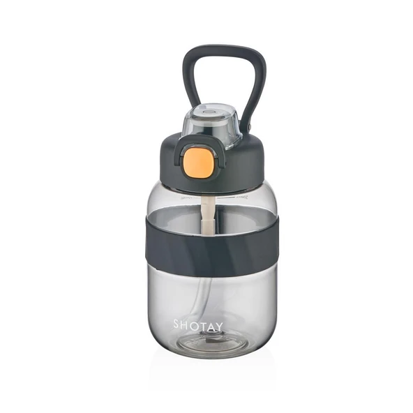 Shotay Pipetli Su Matarası Tritan Siyah 700Ml