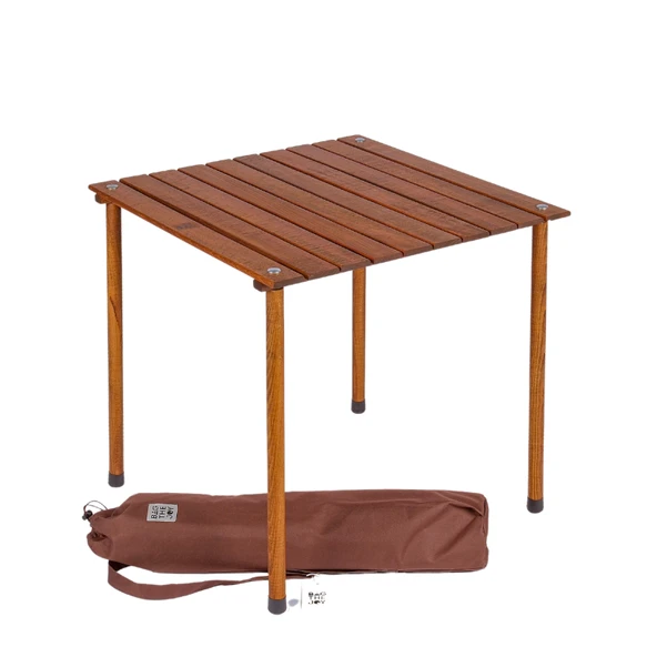 Bag The Joy 60x60x55 cm Ahşap Katlanır Kamp ve Piknik Masası - Kahverengi - 2