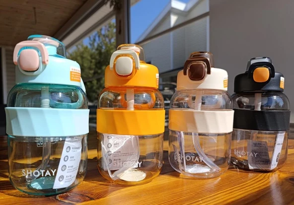 Shotay Pipetli Su Matarası Tritan Siyah 700Ml - 3