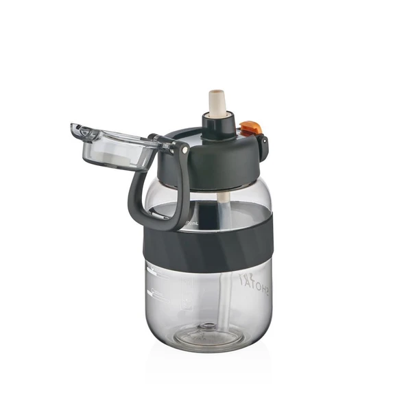 Shotay Pipetli Su Matarası Tritan Siyah 700Ml - 2
