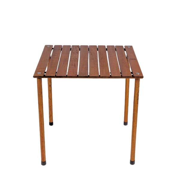 Bag The Joy 60x60x55 cm Ahşap Katlanır Kamp ve Piknik Masası - Kahverengi - 4