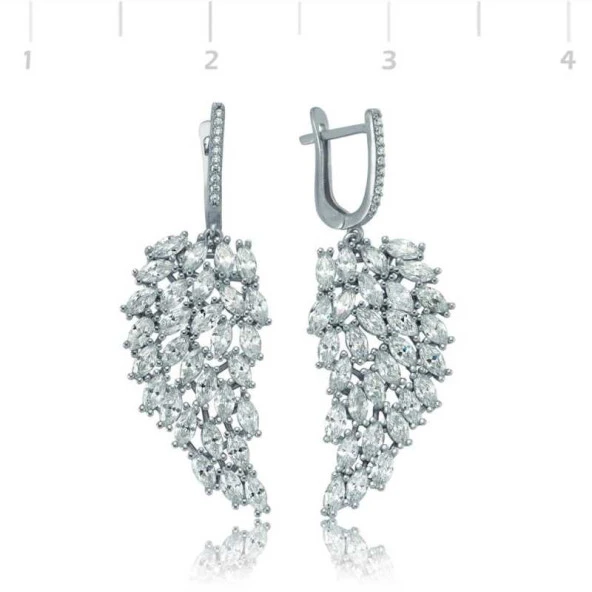 Gümüş Melek Kanadı Küpe ürün görseli 1