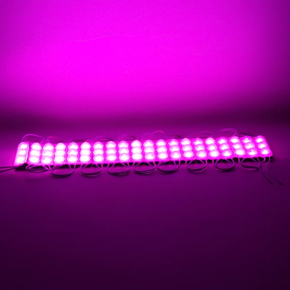 POWERMASTER MODÜL LED 12V 1.5W PEMBE YANIP SÖNEN PARLAK TEK RENK 2835 69 X 16 MM IP65 160-180LM 160 DERECE