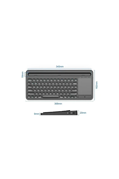 Type-C Şarj Portlu Telefon ve Tablet Standlı Wireless Klavye BK281 - 2