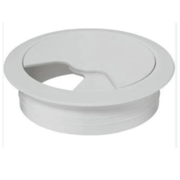 Masa Üstü Kablo Kanalı Deliği Kapağı Beyaz Masa Kapağı 8 cm (5 Adet) - 8