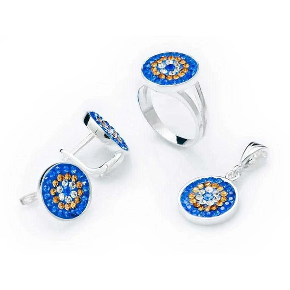 Gümüş Nazarlı Yuvarlak Bayan Set - 2