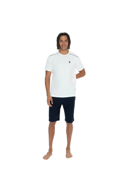 U.S. Polo Assn. 18905 Erkek Bisiklet Yaka Kısa Kol Şortlu 3'lü Pijama Takım - 8