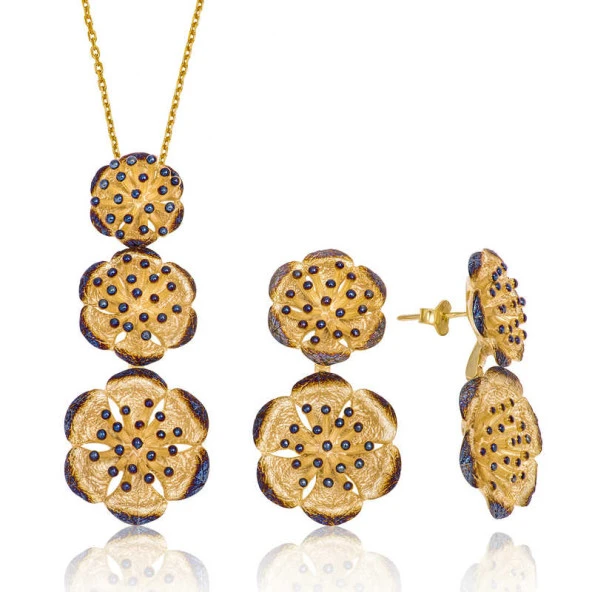 Gümüş Nilüfer Çiçeği Bayan Set - Resim 2