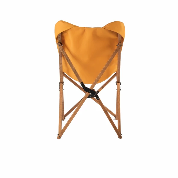 Bag The Joy Ahşap Katlanır Kamp ve Bahçe Sandalyesi Kahverengi İskelet Hardal Kılıf - 4